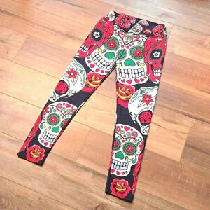 Cinco De Mayo Mexican style red black leggins